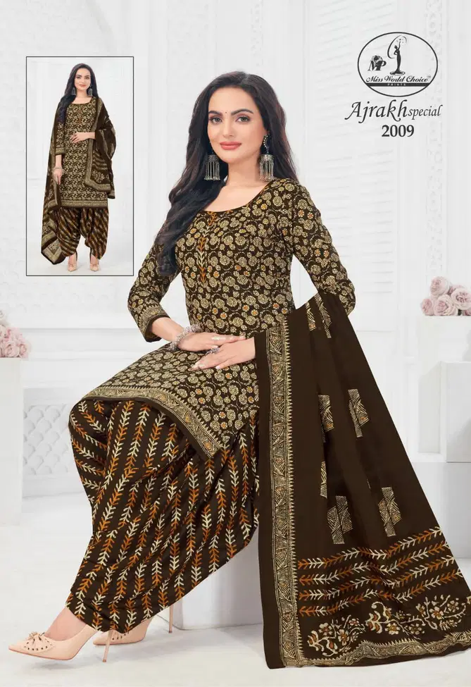 Miss World Ajrakh Vol 2 Designer Cotton Dress Material
