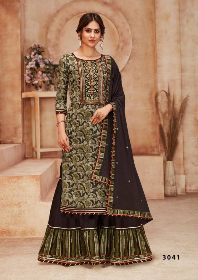 Rangoon Naira Exclusive Cotton Embroidery Work Heavy Wedding Wear Ready Made Collection
