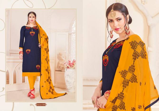 Maahi South Cotton Slub With Embroidery Work And Najmeen Embroifery Work Dupatta Dress Mterial OR Ready Made Collection