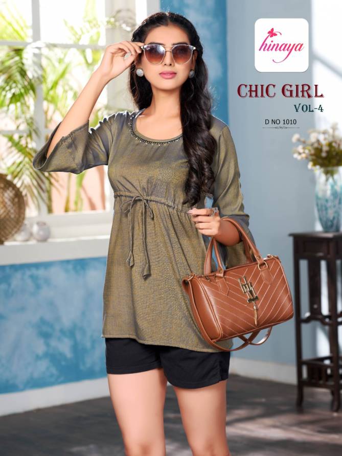 Hinaya Chic Girl 4 Ethnic Wear Rayon Printed Short Top Collection