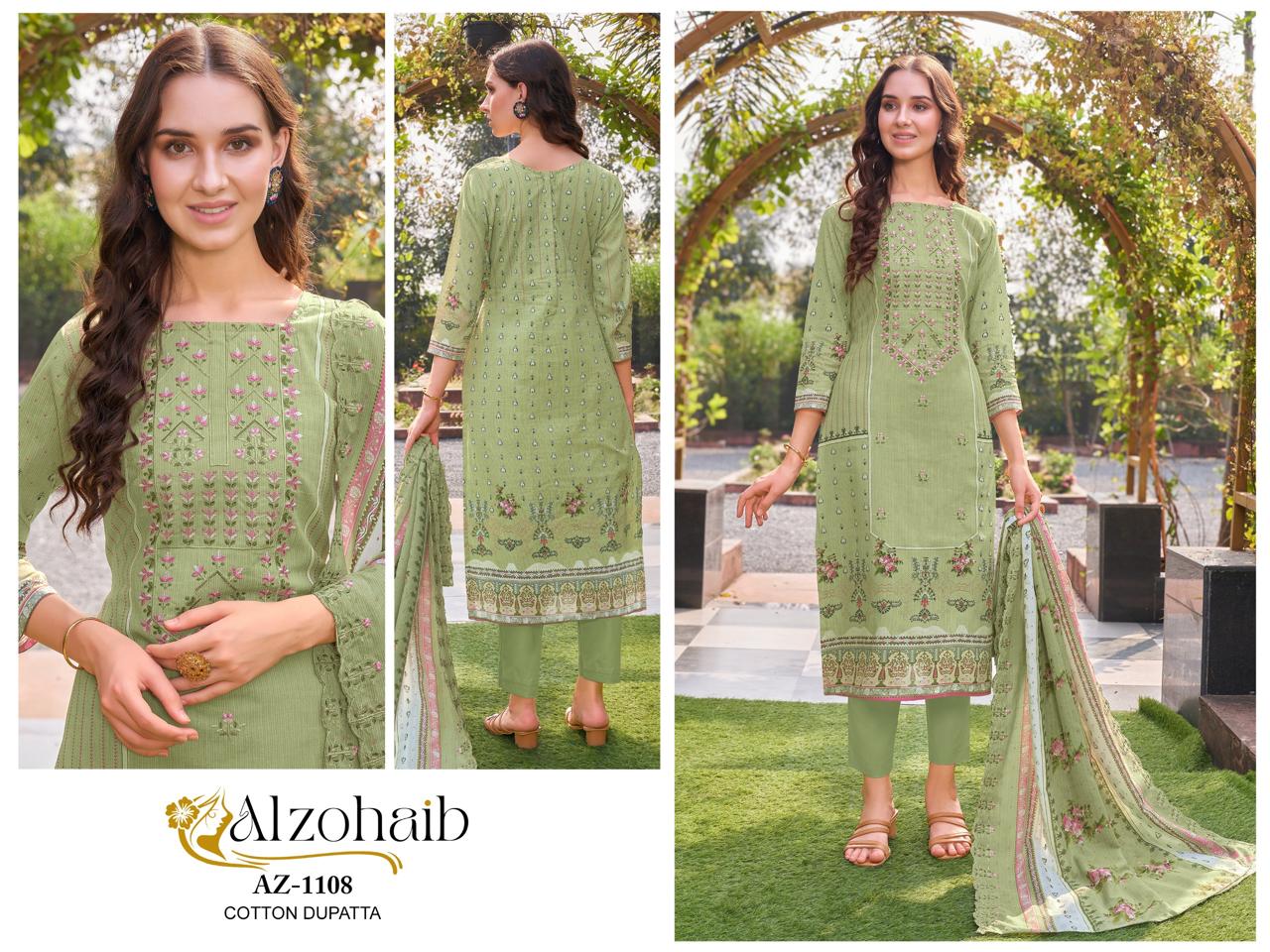 Alzohaib Az 1106 To 1108 Cotton Printed Pakistani Suits Orders In India