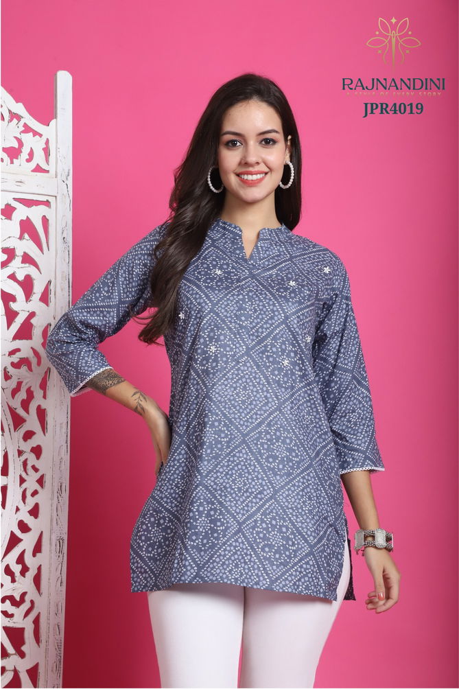 Zoori By Rajnandini Pure Cotton Printed Ladies Top Wholesale Market In Surat