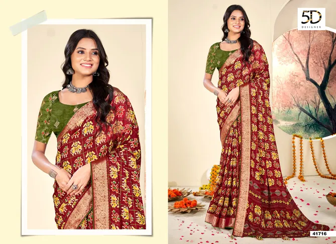 Krutika By 5D Designer Armani Moss Daily Wear Sarees Orders In India