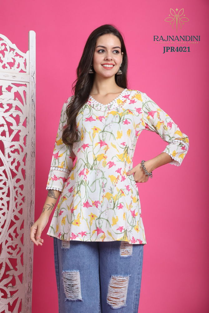 Zoori By Rajnandini Pure Cotton Printed Ladies Top Wholesale Market In Surat