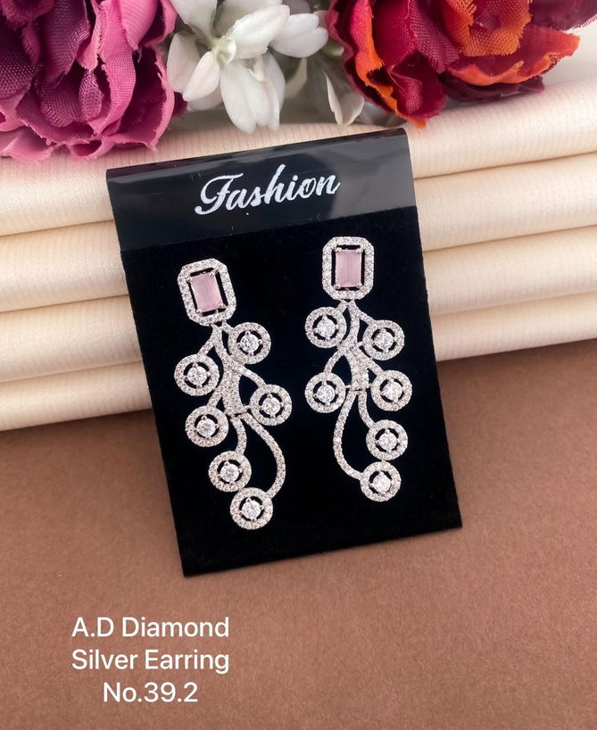 Ad Diamond Silver Earring Wholesale Online