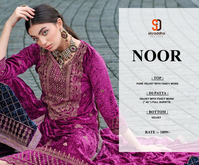 Noor By Shraddha Winter Wear Velvet Designer Pakistani Suits Wholesale Online
