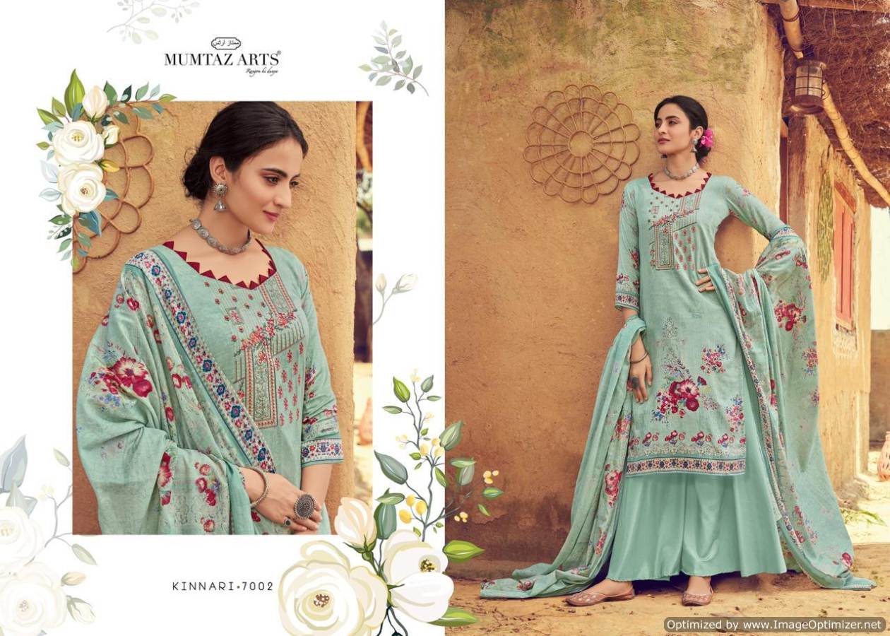 Mumtaz Art Kinnari Latest Designer Pure Jam Satin Digital Prints With Designer Embroidery Work Dress Material 