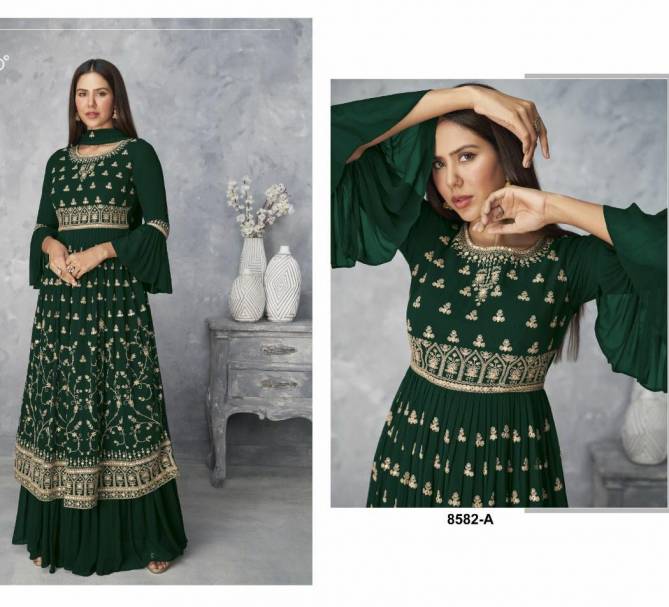 Hit 8582 Colors Heavy Wedding Wear Georgette Embroidery Latest Salwar Kameez Collection