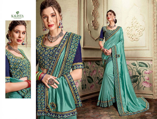 Kalista Century 2 Latest Fancy Designer Festive Wear Party Wear Vichitra Silk Saree Collection
