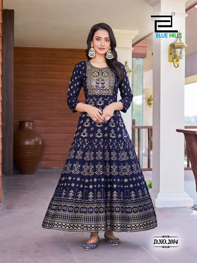 Pushpa 2 By Blue Hills Rayon Anarkali Long Kurti Orders In India