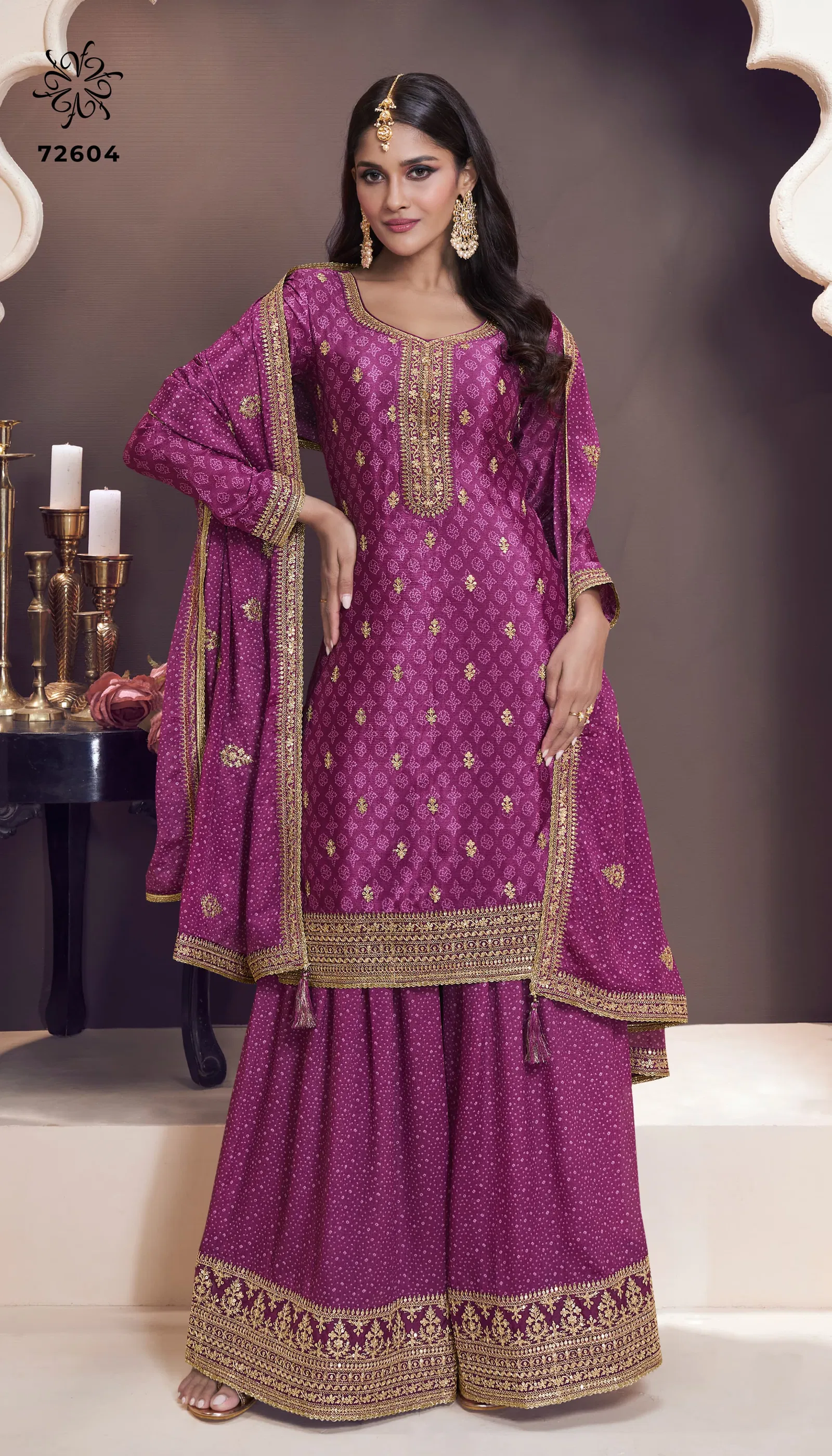 Sajanee By Vinay Kuleesh Chinon Designer Salwar Suit Wholesalers In Delhi