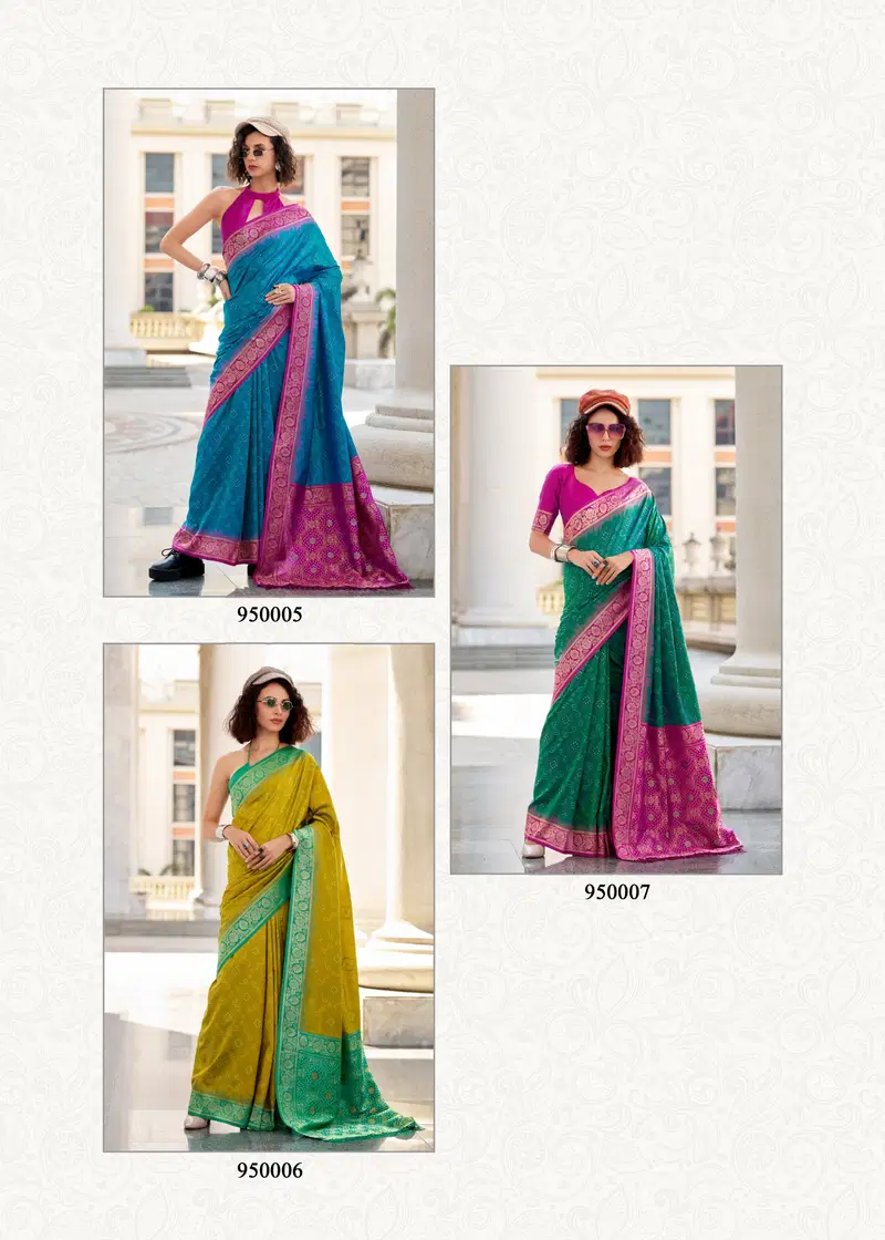 Zara Silk By Rajpath Ikkat Bandhani Designer Saree Suppliers In India