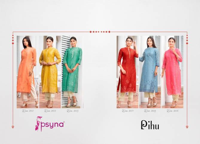 Pihu 2 By Psyna Chanderi Silk Designer Kurti With Bottom Catalog
