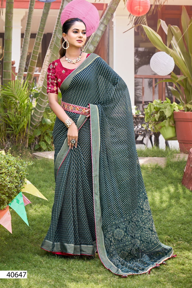 Panchi By 5D Designer Chiffon Wedding Wear Sarees Wholesale Online