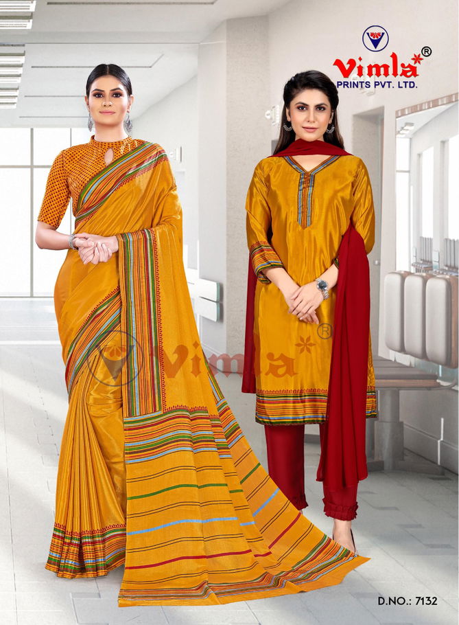 Tapsi Silk Vol 1 Printed Uniform Dress With Saree Combo Catalog
