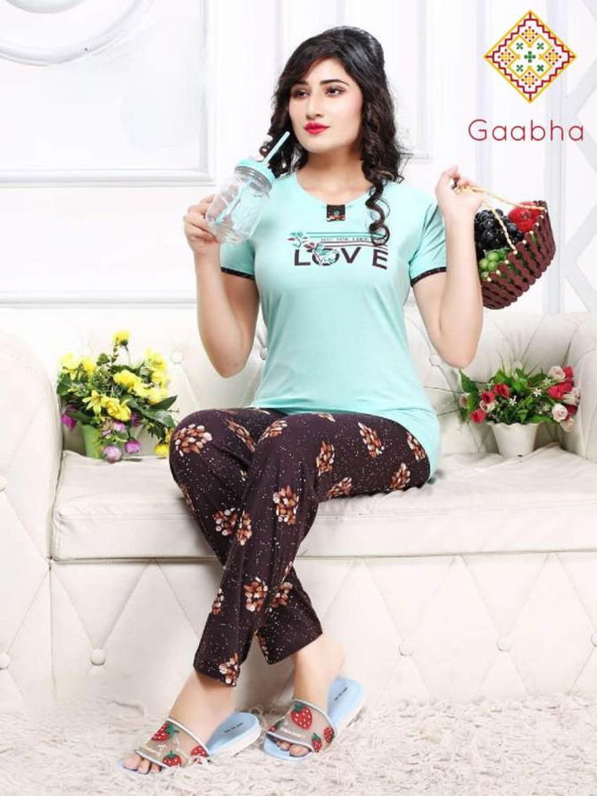 Gaabha Sweet Dream Vol 6 Latest Collection Of Printed Night Pant With Comfortable Top Night Suit  