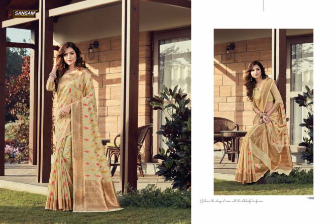 Sangam Ananya Printed Designer Cotton Handloom Sarees Collection
