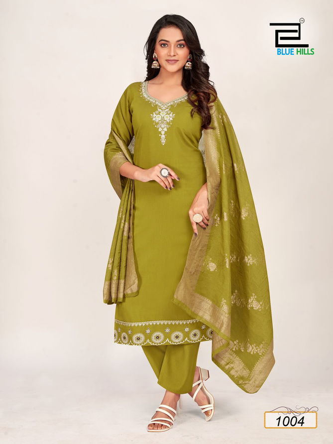 Jhanvi By Blue Hills Silk Kurti With Bottom Dupatta Suppliers In India