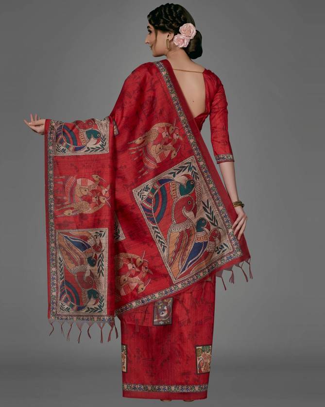 Apple Kalamkari 13 Latest Fancy Festive Wear Printed Manipuri silk Sarees Collection
