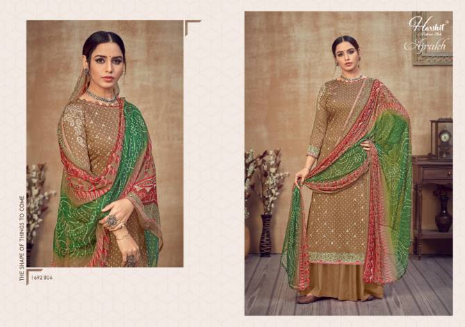 Harshit Ajrakh Latest Casual Wear Pure jam Digital Printed Bandhani Designer Dress Material Collection
