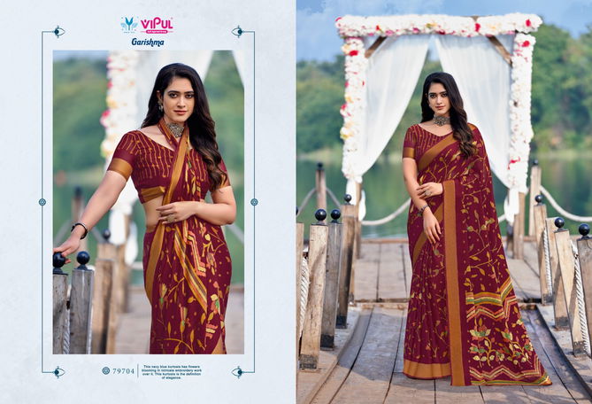 Garishma By Vipul Chiffon Daily Wear Sarees Wholesale Market In Surat