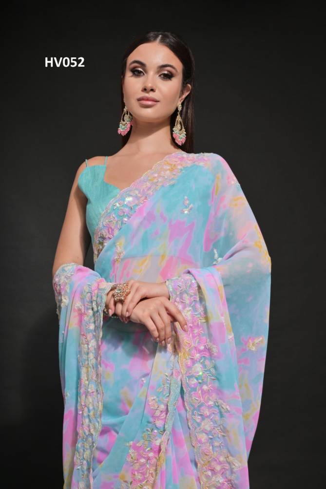 Prizam By Fashion Berry Georgette Printed Sarees Suppliers In India