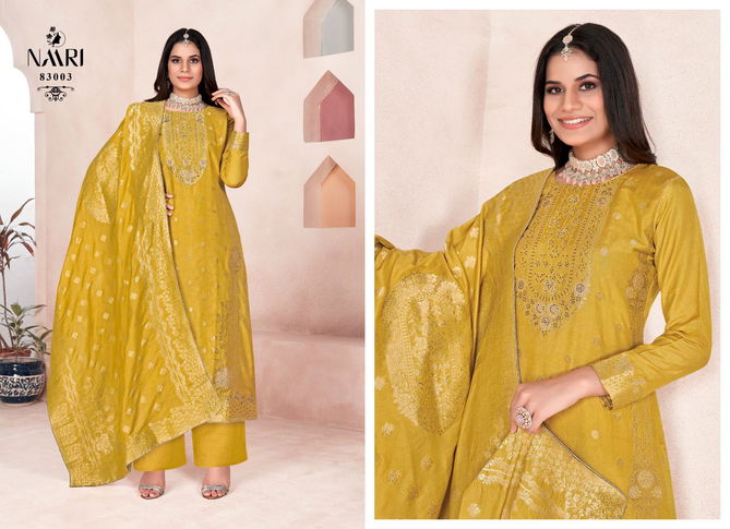 Golden By Naari Muslin Dola Jacquard Designer Salwar Kameez Exporters In India