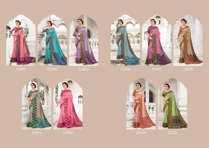 Mintorsi Designer Printed Border Silk Partywear Sarees Collection