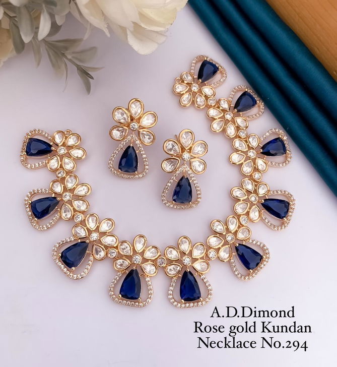 AD Rose Gold Kundan Wholesale Necklace Manufacturers