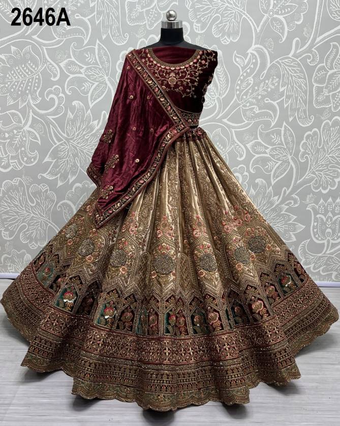 Anjani Art Velvet 2646 A Bridal Lehenga Choli Wholesale Online