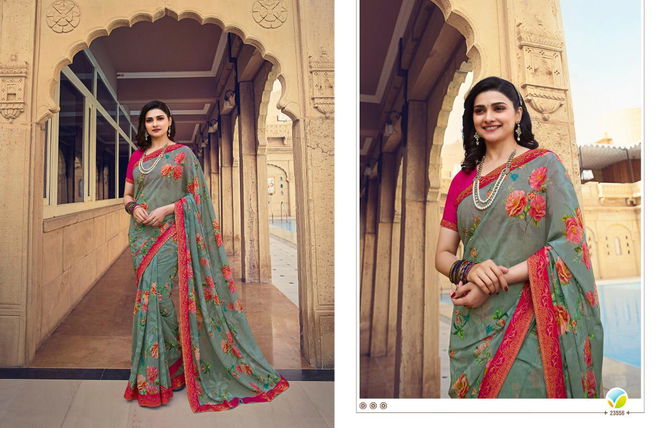 VINAY FASHION STARWALK VOL-63 Latest Fancy Casual Wear Printed Georgette Saree with Jacquard Border Saree Collection