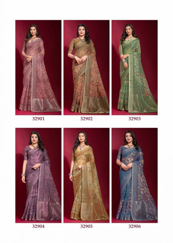 Krisha By Ruchi Linen Silk Printed Saree Wholesale Clothing Distributors In India