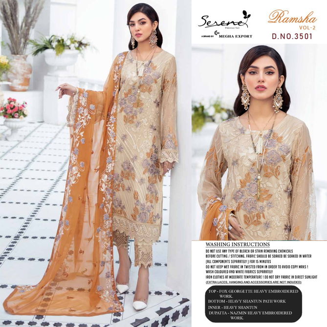 Serene Ramsha 2 Fancy Georgette Festive Wear Heavy Pakistani Salwar Kameez Collection