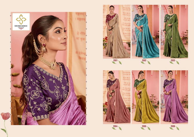 Nurvi 2 By Shubh Shree Satin Jacquard Designer Sarees Wholesale Online