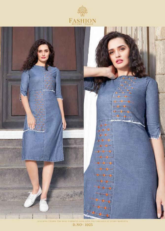 Sparrow Funky Look Designer Party Wear Denim Kurti Collection at Wholesale Rate