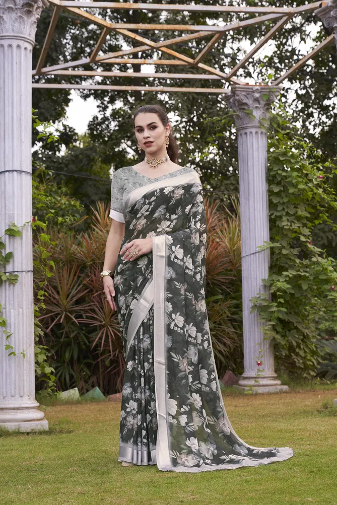 Silky Digital By Trirath Georgette Casual Wear Saree Suppliers In India