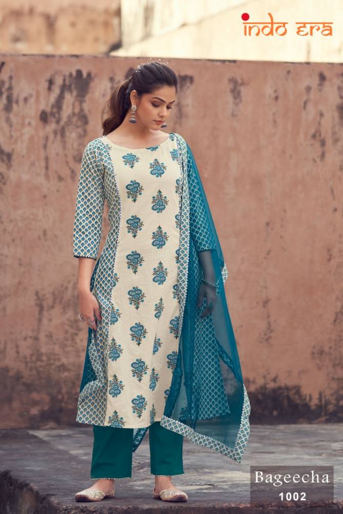 Indo Era Bageecha Cotton Printed Ethnic Wear Ready Made Salwar Suit Collection