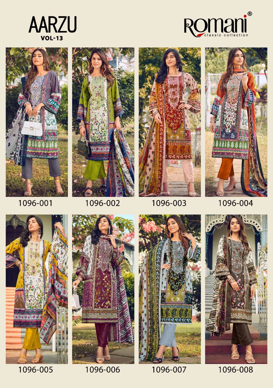 Aarzu by Romani Vol 13 Soft Cotton Digital Printed Dress Material