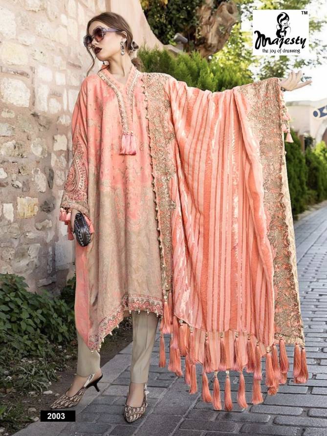 Majesty Maria Vol 2 Exclusive Collection Of Designer Printed Jam Silk Pakistani Salwar Suits 