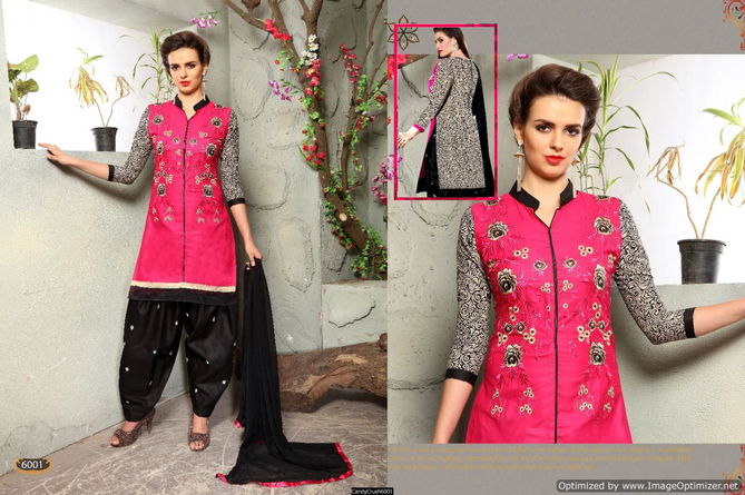 Latest Designer Embroidered Punjabi Dress Material With Nazmeen Dupatta 