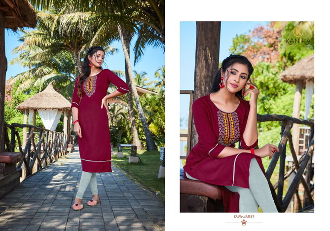 Kanika Anuroop Vol 4 Latest Designer Casual Wear Embroidery Work Ruby Silk Kurti Collection