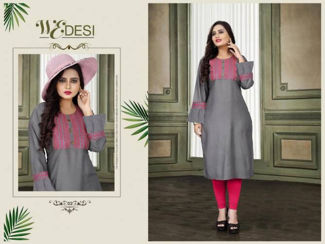 Aagya Wedesi 2 Fancy Casual Wear Designer Rayon Kurti Collection
