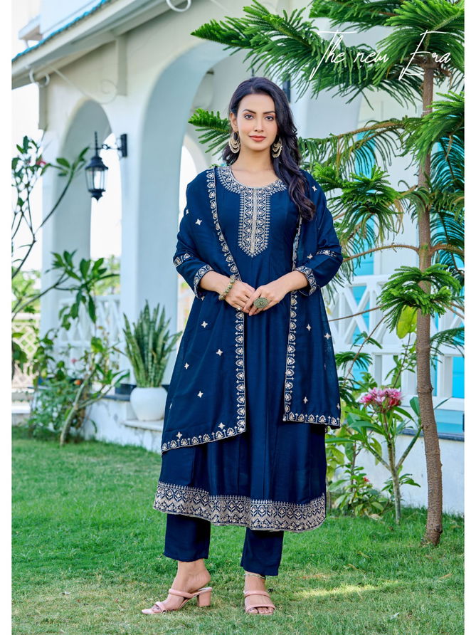 Volvo By Aanchi Vichitra Designer Anarkali Kurti With Bottom Dupatta Wholesale Shop In Surat