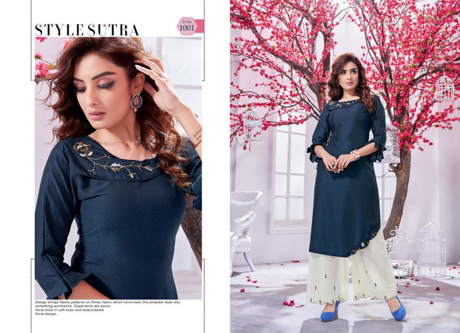 Selesta Innaya 2 Latest Designer Ethnic Wear Chenon silk self Buti with cotton lining Kurtis With Bottom Collection
