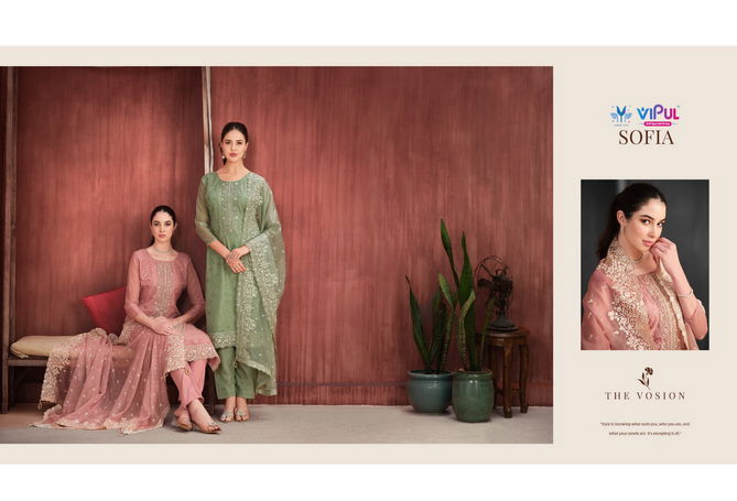 Sofia By Vipul Embroidered Organza Salwar Kameez Wholesale Market In Surat Wit Price