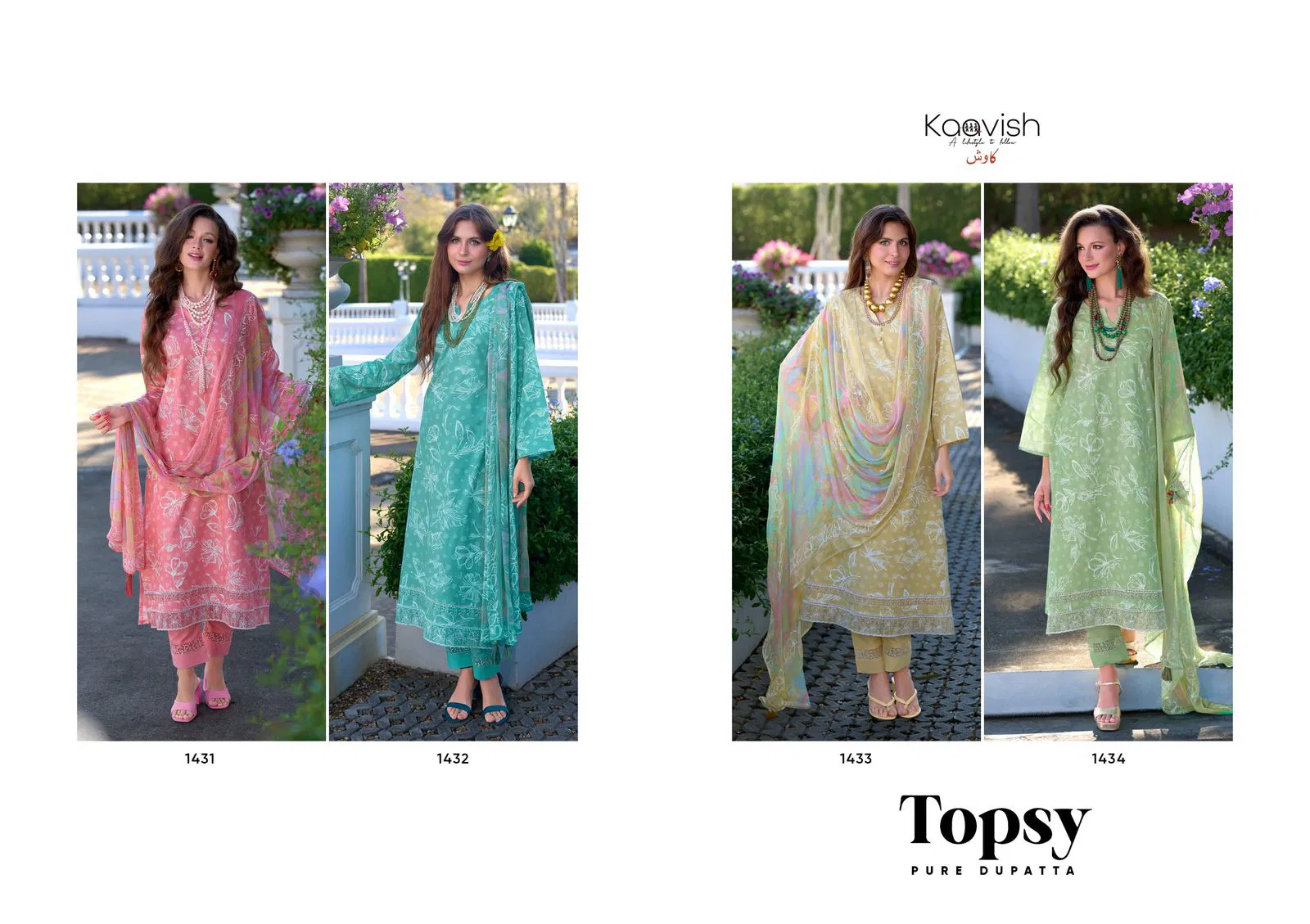 Topsy By Kaavish Lawn Cotton Digital Printed Salwar Suits Suppliers In India