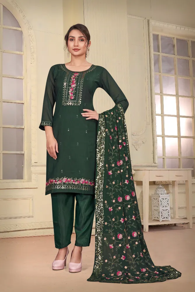 Zeeya Gopi By Varni Georgette Kurti With Bottom Dupatta Orders In India