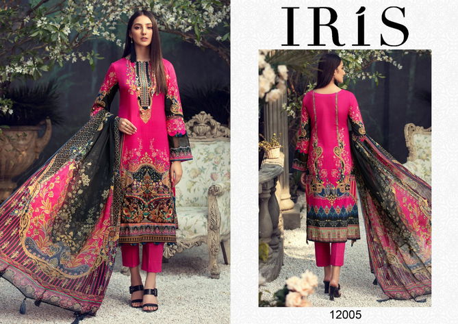 Iris 12 Cotton Karachi Designer Printed Casual Daily Wear Dress Materials Collection
