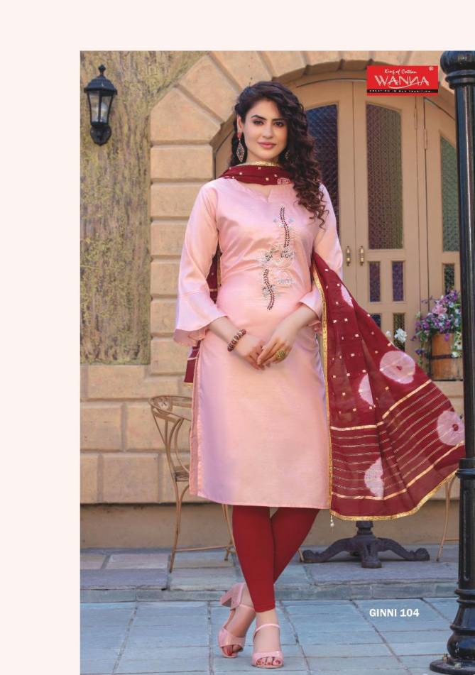 Wanna Ginni Designer Casual Wear Heavy Silk Kurtis With Fancy Heavy Dupatta Collection