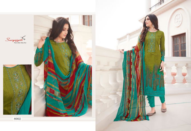 Suryajyoti Ziva 8 Latest Fancy Regular Wear Designer Satin Cotton Dress Material Collection
